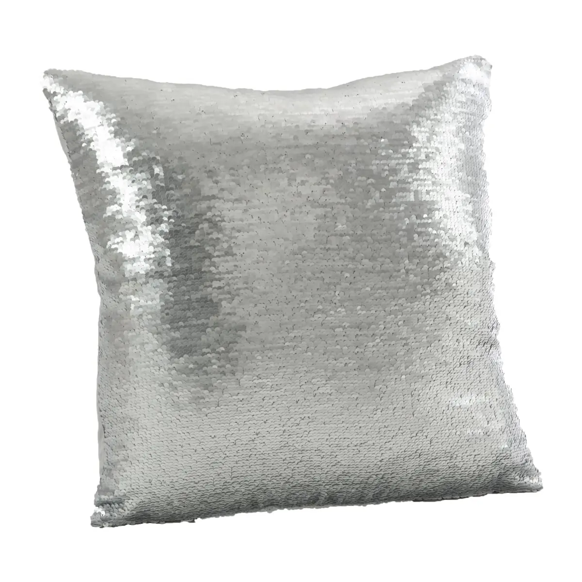 Saro 618.W18S Reversible Sequin Mermaid Poly Filled Throw Pillow - White - 18 in. x 18 in.