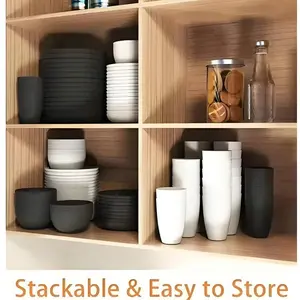 Wheat Straw Tableware Set Kitchen Supplies Water Cup Bowls Plate Play Saucer Plastic Dishes And Plates Dinnerware 16pcs/Set