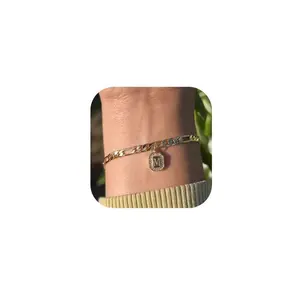 TikTok Popular Initial Bracelet for Women/Men — Delicate Couple’s Letter Bracelets, Electroplated, Non-Tarnishing, Filled Charm, Trendy