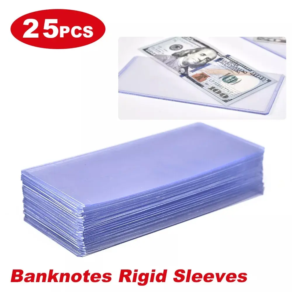 25pcs Banknotes Rigid Sleeves For Modern Size US Currency Notes Topload Holders H/P,Fit For Modern Currency Notes Topload Holders 25 Banknote Rigid Sleeves Protecto Upgraded Version G-PLUS