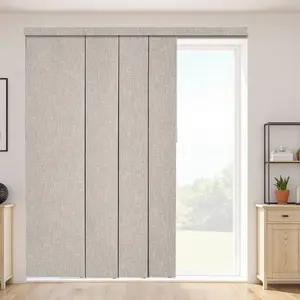 fathersdaygift  VEVOR Panel Track Blinds, Extendable Track from 45.8 in to 86 in W, Trimmable Panel Curtains Up to 96 in H, Vertical Blackout Panel Blinds for Sliding Doors, Patio Doors, Room Divider, Windows, Brown