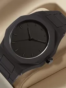 Men's Casual Round Dial Plain Analog Quartz Watch, Fashionable Watch for Party, Daily Clothing Decor, Trendy All-match & Exquisite Watch for Birthday Gift with Box