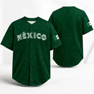 Unisex Mexico Baseball Jersey – Green Heritage Graphic Sports Shirt