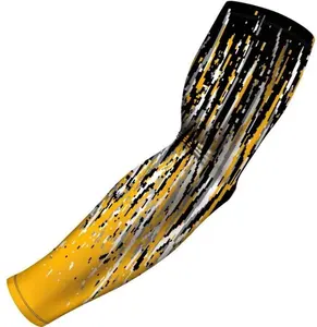 Baseball Football Sports Compression Arm Sleeve Yellow Streaks