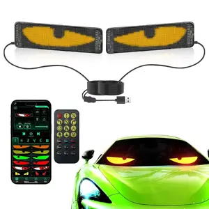 Devil Eyes Light for Windshield, Programmable LED Signs with APP & Remote Control, 5v USB Digital Lighting Display, LED Lights for Cars Trucks Suv