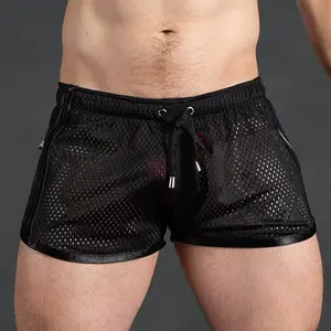 Quick Drying Sports Shorts For Men Fitness Training Gym Casual Mesh Breathable Soft Beach Trunks Short Pants Clothing
