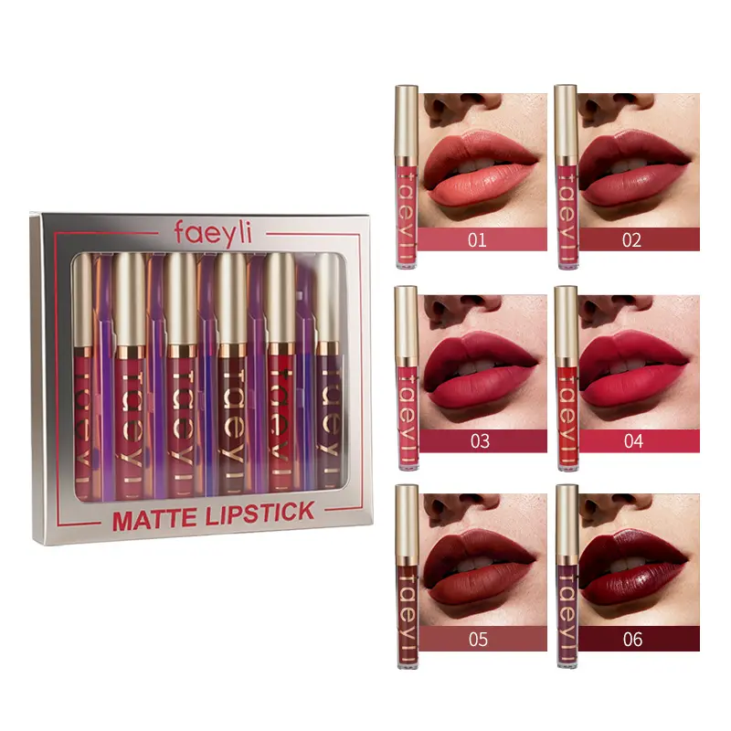 6pcs Multi-Pack Liquid Lipstick Set - Cosmetic with Matte & Shimmer Finishes, Long-Lasting, Waterproof, Transfer-Proof, Metallic, Color Correction, Ideal Gift for Women & Mom, Flawless Lip Makeup