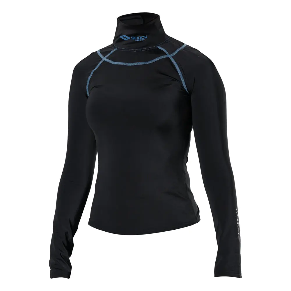Shock Doctor Women's Ultra Compression Hockey Long Sleeve Shirt with Integrated Neck Guard - Four-Way Stretch, Cut-Resistant Material, Bio-Shape Design, Silicone Grip Forearm