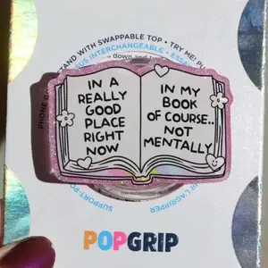 Mental Health Book Kindle Grip Glittery Resin Reader Phone Grip Best Gift For Her