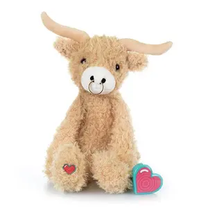 Longhorn Bull Keepsake Kit with Recordable Heart - Soft 13-15 Inch Plush Toy for Expecting Mothers, Plays Baby's Heartbeat with Each Hug