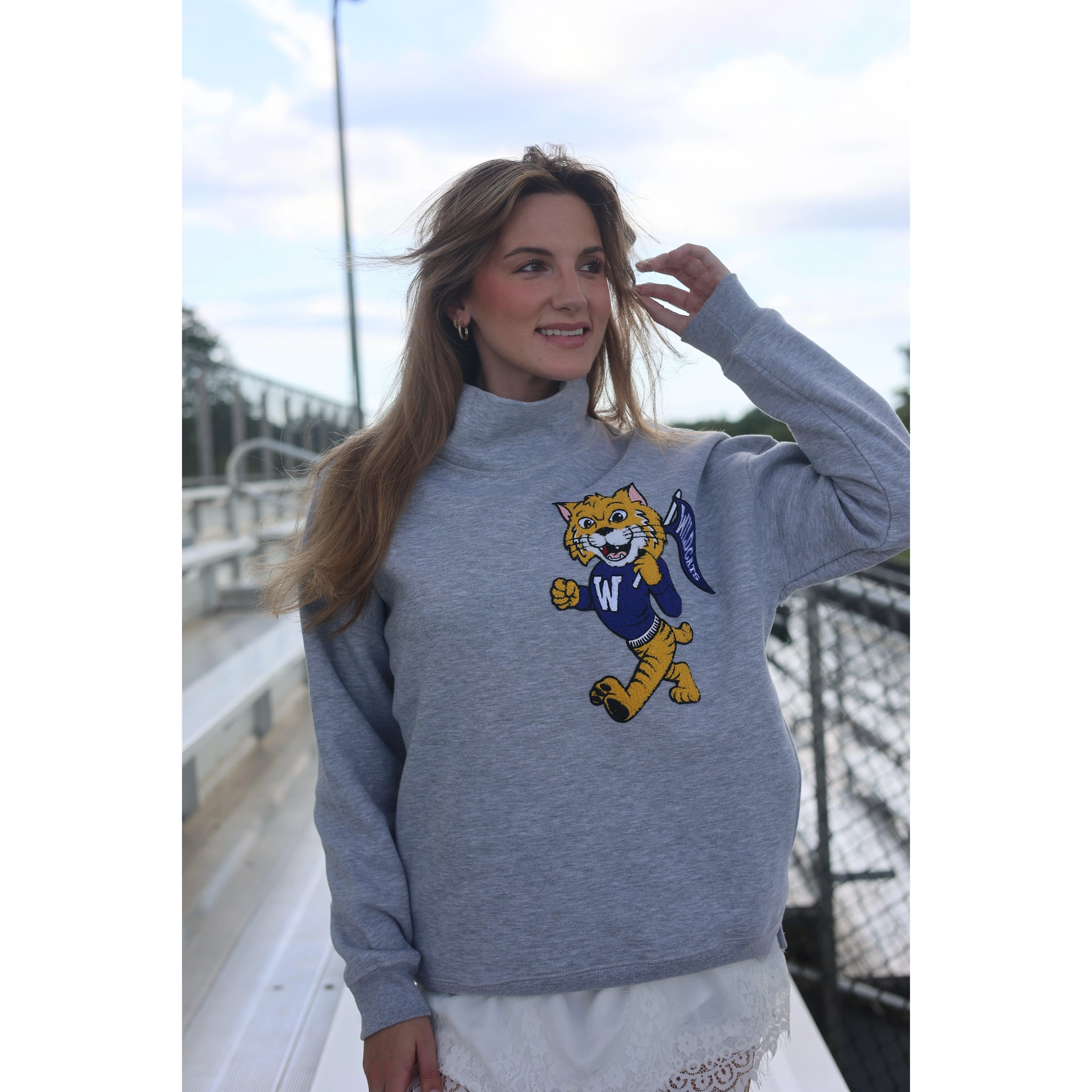 Vintage Wildcat Mock Neck Sweatshirt