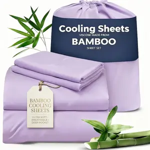 Set 3/4pcs Cooling Sheets,  Luxury Fitted Sheet Set - Bamboo Bed Sheets Set - Perfect Fit For All Beds Set - GREAT GIFTS