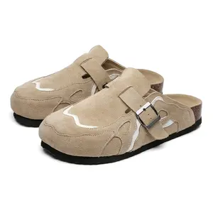 Non-slip thick-soled 2025 new shoe bag head half slippers one pedal retro soft-soled sole sports slippers autumn sandals