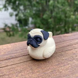 Pug Duck Miniature Figurine For Jeeps Dashboards