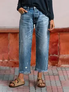 Women's Loose-Fit Denim Jeans, Casual Straight Leg Pants, All-Season Wearable, Perfect for Dating & Outdoor Activities Plus Size Women Jeans Curvy Women Jeans