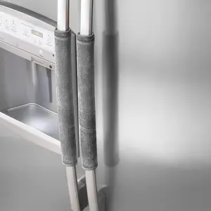 LMMAKE Velvet Refrigerator Handle Covers Set of 2 Double-Sided Protection for Fridge Microwave Oven & Dishwasher Elegant Smudge & Fingerprint Guard Velvet Material for Cleaner Handles