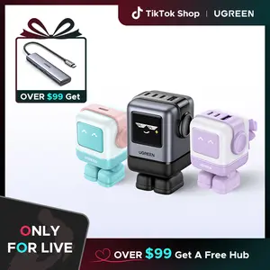 【LIVE ONLY】UGREEN Uno 100W/65W/30W/USB C Charger 3/4-Port Robot GaN Fast Charger PPS PD3.0 for iPhone 17 16 15 14 Pro Max, Galaxy S24/S23 Ultra, Fast Charge for Laptop Macbook Air-Black Friday Electronic Charging,TikTokShopHolidayHaul outdoorfun