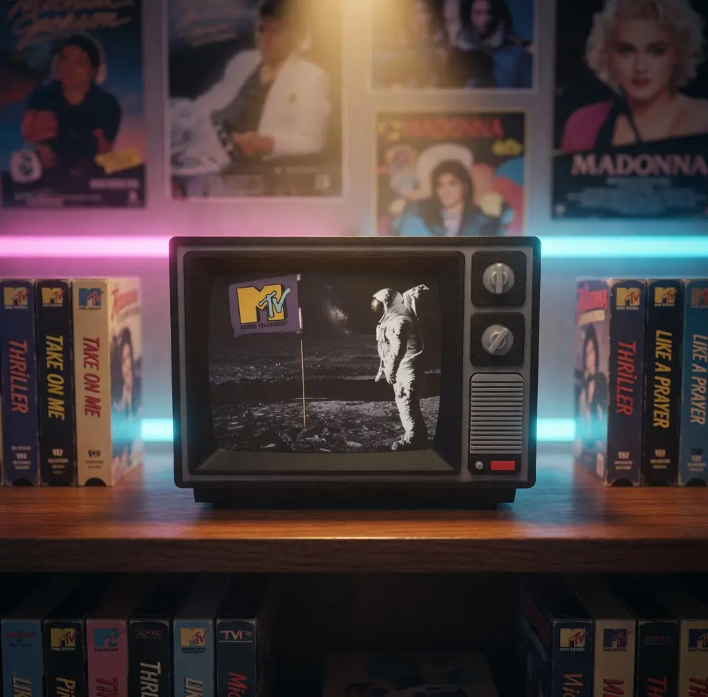 Mtv Spaceman Ad Retro TV Display 80s TV Show Nostalgia Decor Music Television