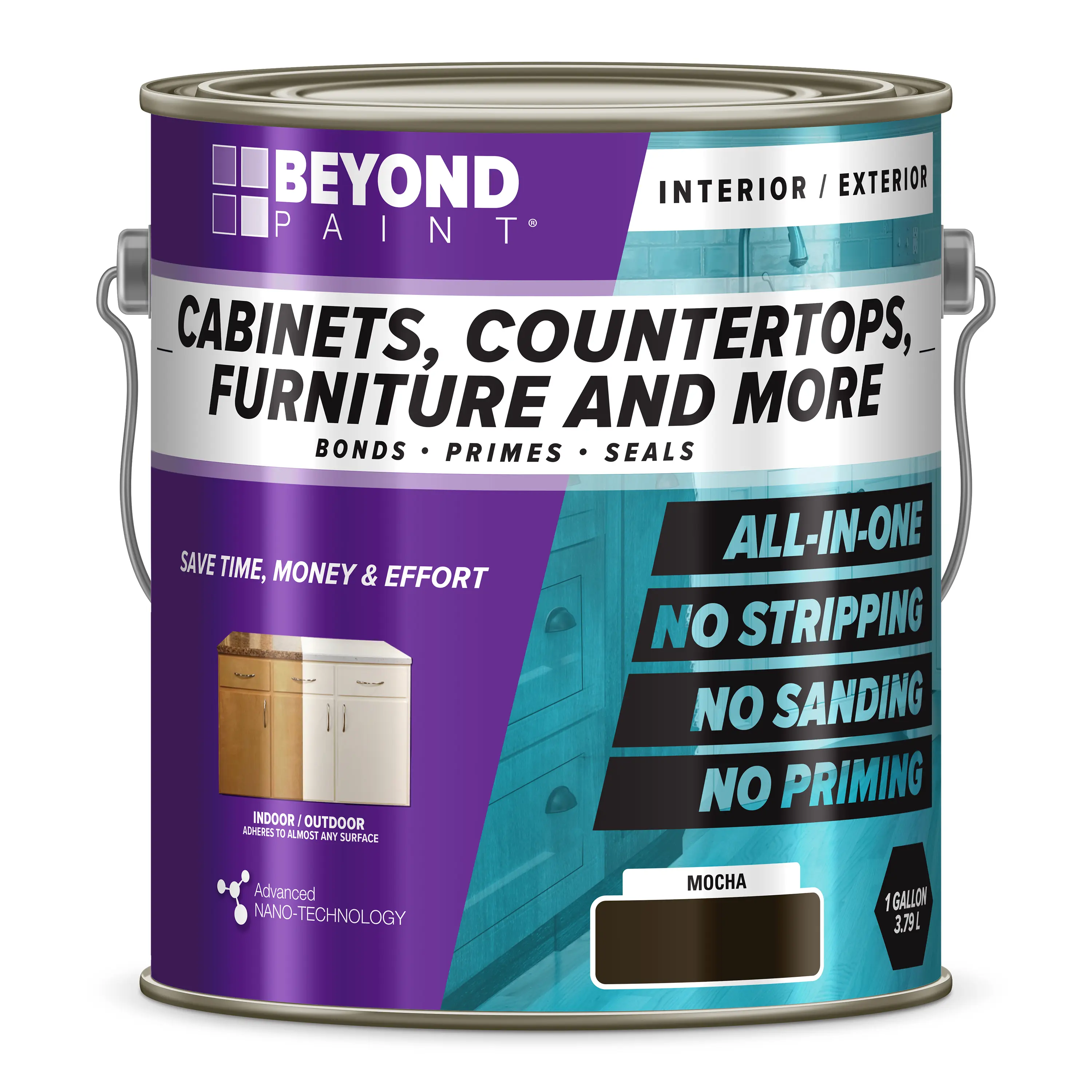 Beyond Paint All-In-One Mocha Refinishing Paint for Cabinets, Countertops, Furniture and more