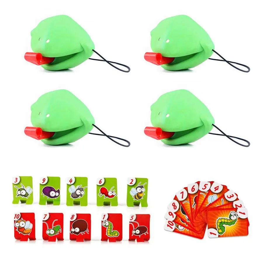 Kids Sensory Fidget Gift Toys Set with Tongue Frog Mask Game, Lick Cards for Anxiety Relief, Decompression Squeeze Frog Fidget Animals, Anxiety Squishies for Ages 6 to 12