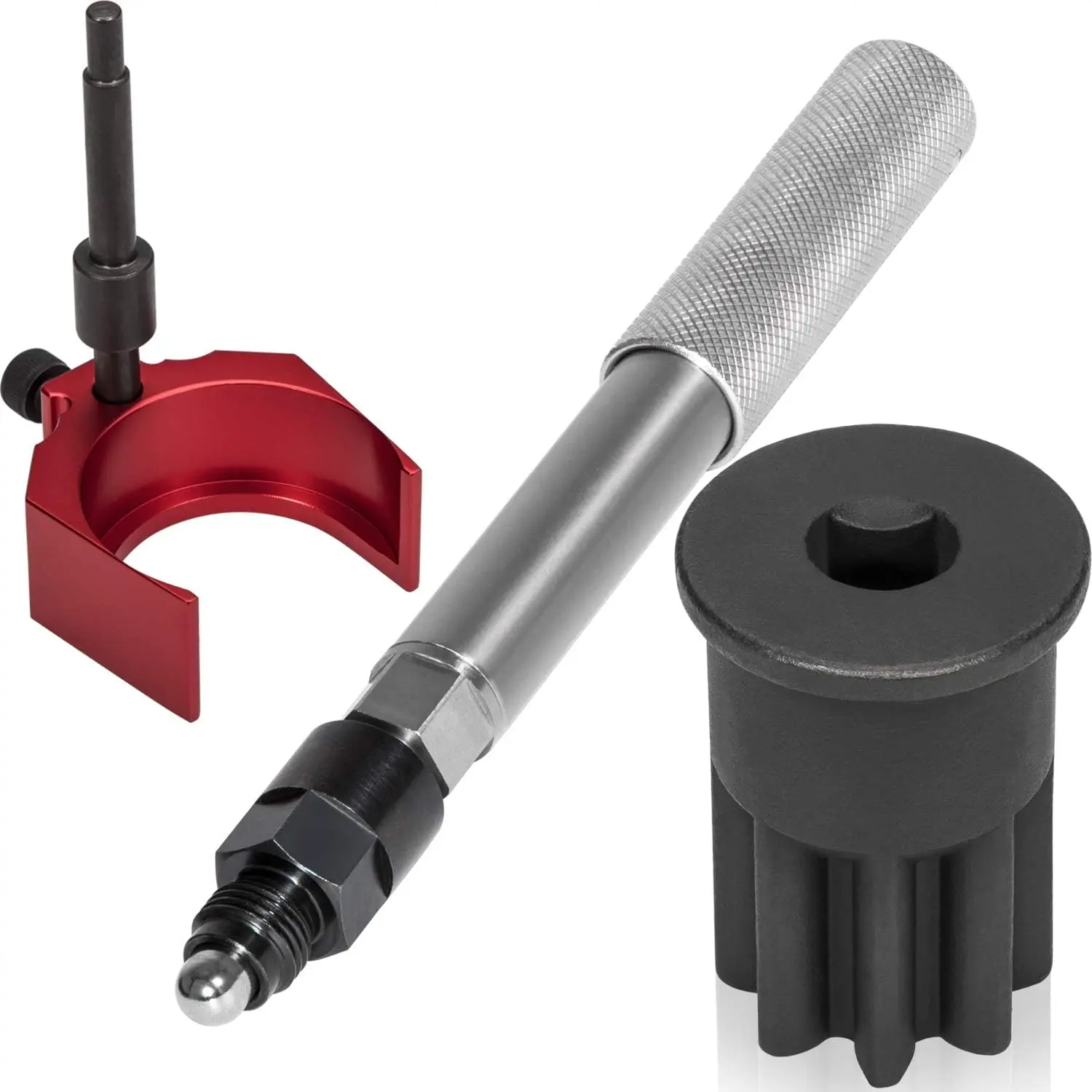 Aluminum Alloy Engine Repair Tools Set (3 Pcs) - Caterpillar J-42083 Automatic Timing Pin, 9U-7227/9S9082 Injector Height Adjustment Gauge, Engine Barring Socket for CAT 3400/3406E/3508/3512/3500/C-15/C-16 to Accurately Adjust Injector Height, Anti-Wear P