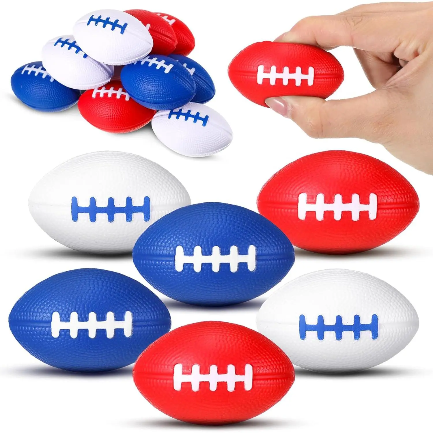 12 Pack Mini Foam Football Sports  Ball Bulk Sport Themed Party Accessories Gift for Birthday Party Decorations Football Party Favors Soft Football