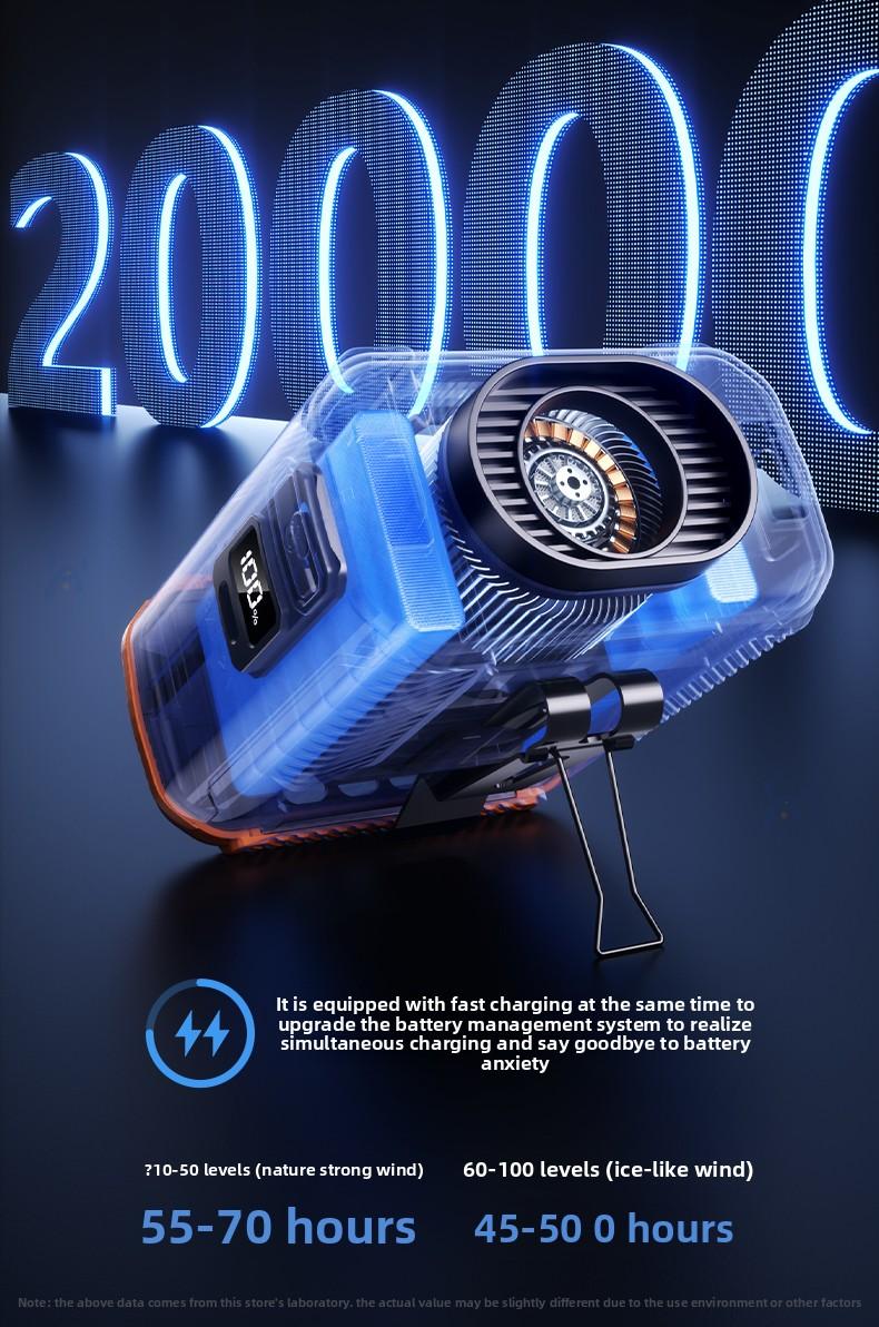 HOOYS Personal Waist Portable Rechargeable Fan, 6000mAh Battery Power bank, 5 Speeds 5300RPM Airflow, LED Light, Wearable Belt Fan for Outdoor, Jobsite, Farms, Traveling, Fishing HOOYS Personal Waist Portable Rechargeable Fan, 6000mAh Battery Power bank, 5 Speeds 5300RPM Airflow, LED Light, Wearable Belt Fan for Outdoor, Jobsite, Farms, Traveling, Fishing