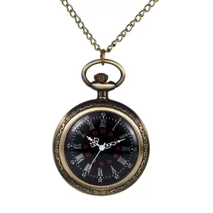 OIDEA Unisex Vintage Alloy Hunter Case Pendant Watch - Classic Arabic Numeral Dial, Antique Finish, Long Chains, Fashion Men's & Unisex Accessory summerwins,summerwins