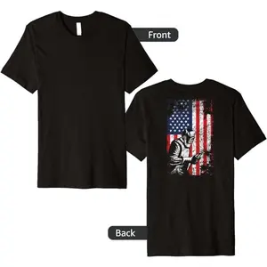 Welding T-Shirt American Flag Welder Distressed Image Back