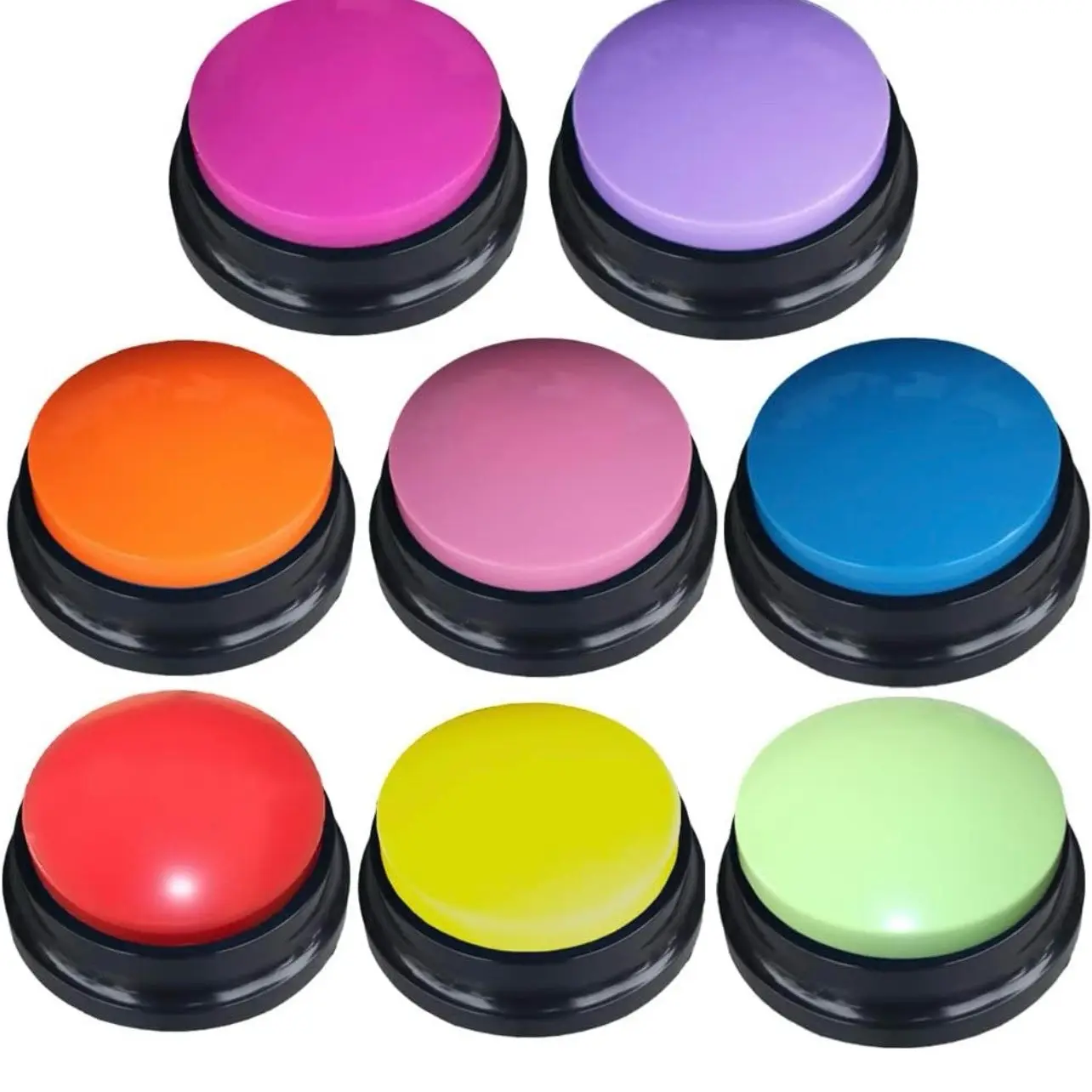2 Color Voice Recording Buttons, Dog Buttons for Communication Pet Training Buzzer, 30 Second Recording Playback