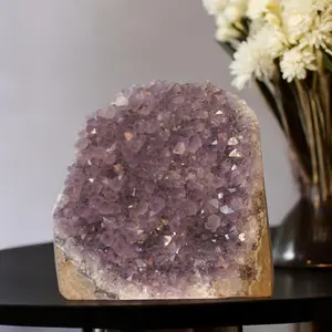 Rainbow Amethyst Cut Base Geode from Uruguay, Amethyst Geode Cluster rainbow amethyst natural crystal