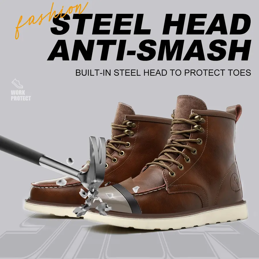 Men’s casual safety boots with soft upper—lightweight and comfortable; sports work boots with impact resistance and puncture protection. Construction Work Shoes Walking Shoes