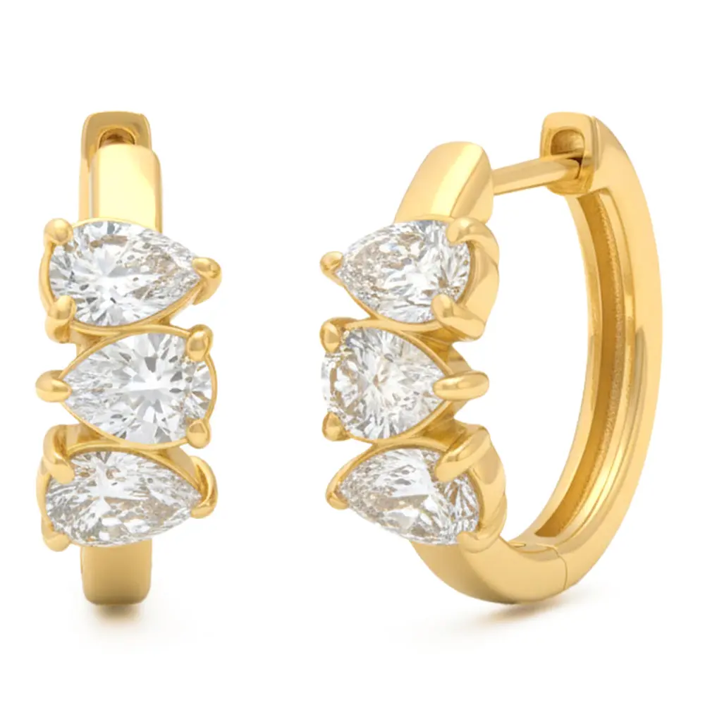 1.57ct 14K Yellow Gold Lab Grown Diamond Earrings