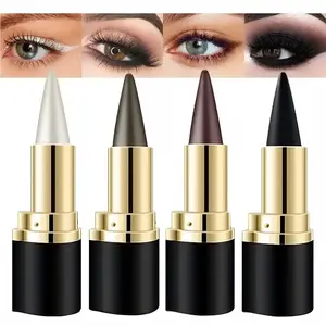 2Pcs Gel Eyeliner Pencil,Long-lasting Quick-drying Eye Black crayon matte Eyeliner Cream Waterproof Eyeliner,Cat Eye MakeupStencil,Smoky Eyeshadow Palette Goth Halloween Makeup Kit,girl's favorite Christmas makeup gift.