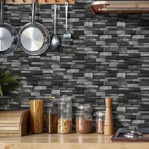 FLOLEOPA 48-Piece Peel-and-Stick Wall Decals, Marble Pattern Stickers, Tile Decals, Wall Panels Kitchen & Bathroom Splashbacks Waterproof, Oil-Resistant, Heat-Resistant Ideal for Kitchens, Bathrooms, Dining Areas, Schools, and Offices