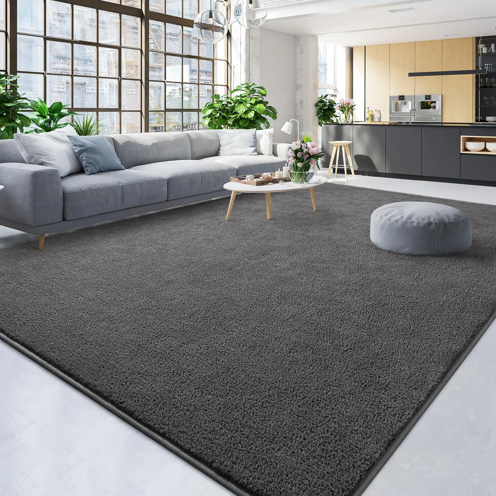Taupe Large Soft Modern Area Rugs for Living Room Bedroom,  Thickened Memory Foam Indoor Solid Minimalist Carpets, Non-Slip Comfy Rug for Boys Girls Nursery Room Home Decor, 4x6,5x8,6x9,7x10 Feet