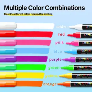 Liquid Chalk Markers - Dual Tips, Set of 8 Vibrant Colors, , Quick-Drying, Erasable for Blackboard, Windows, Glass, - Liquid Chalk, Water-Soluble And Dust-Free Chalk, Painting Graffiti, Erasable Marking, Acrylic Blackboard Highlighter Pen