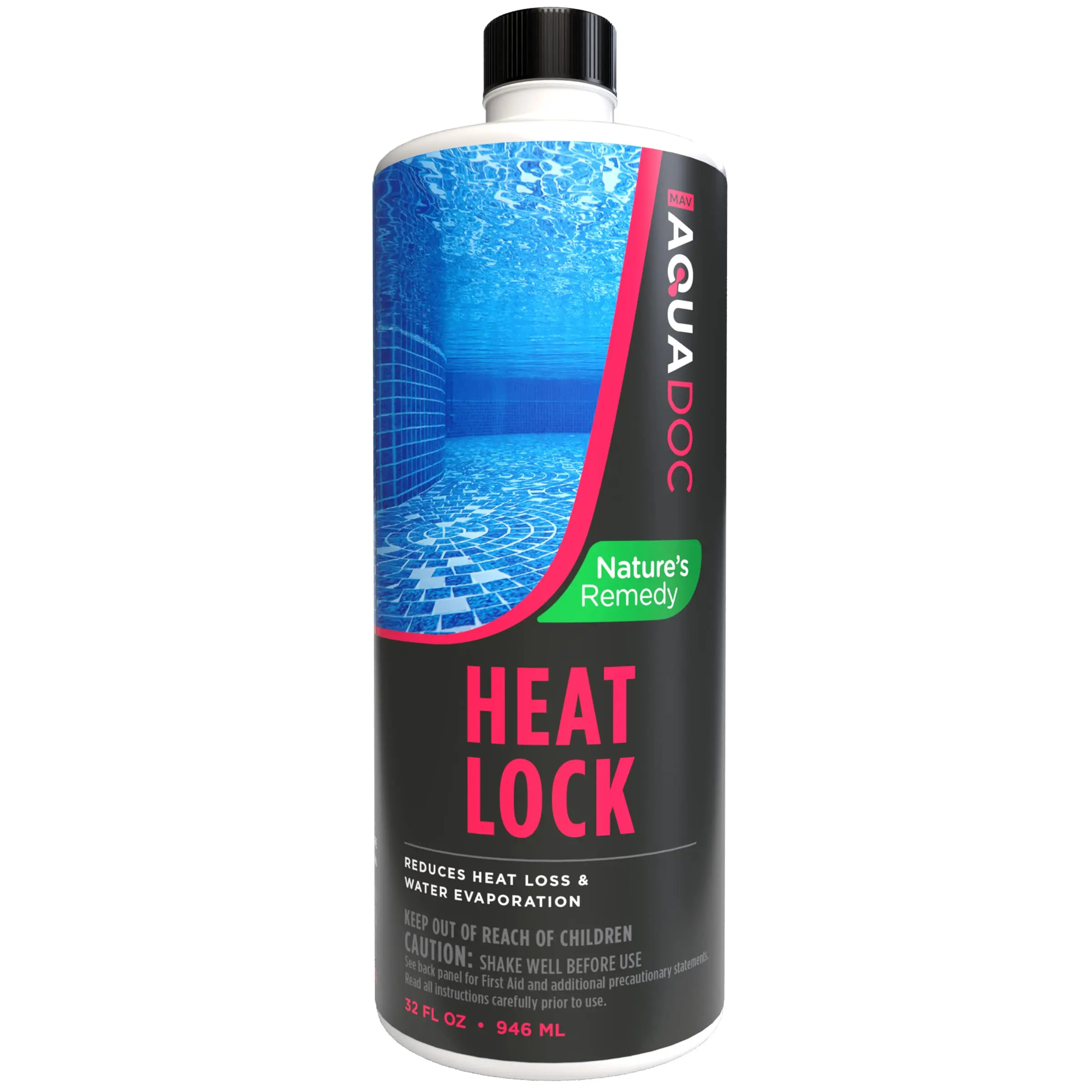 MAV AquaDoc Pool Heat Lock Liquid Solar Blanket - Transparent Eco-Friendly Formula for Innovative Heat Retention, Conserves Water, Compatible with All Pool Types, Pool Heating
