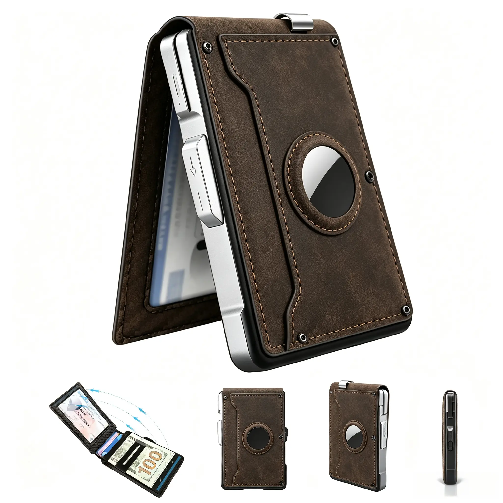 Men's Business Minimalist Bifold Wallet with RFID Blocking, Multi Card Slot for Men for Daily Use, Durable Wallet, Rfid Protected Wallet, RFID Blocking Wallets,6-9 card capacity