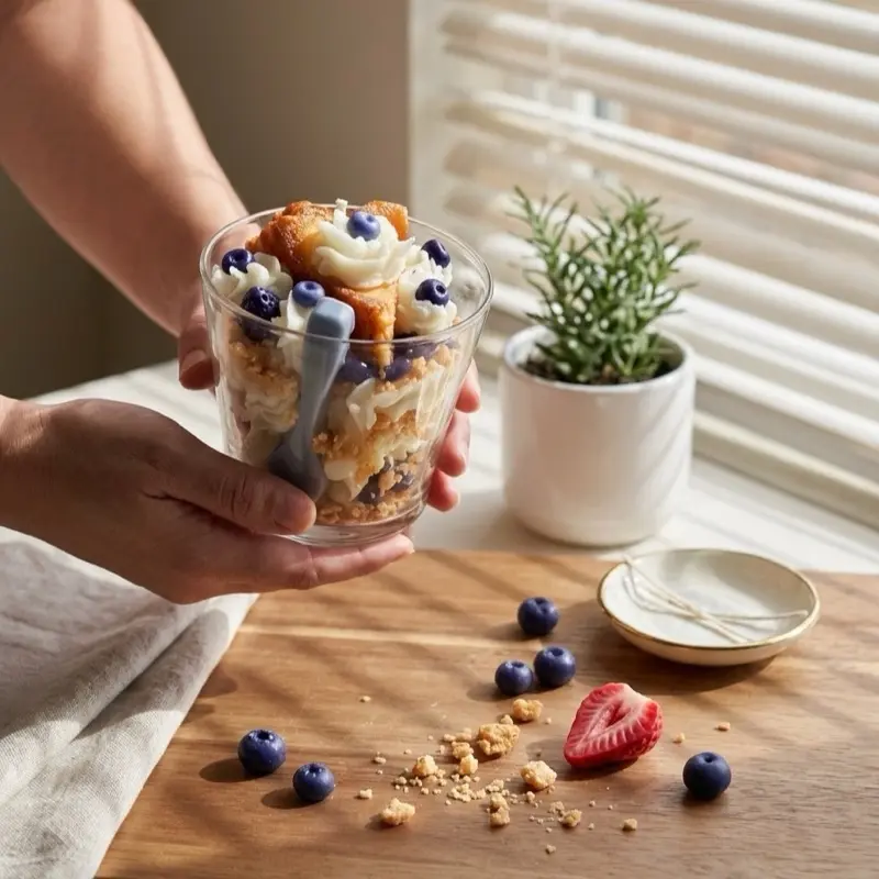 Blueberry Cheesecake Candle, Delicious Foods-Infused Scented Candle for Dessert Lovers