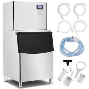 GARVEE 550lbs/24H Commercial Ice Maker Machine with 300LBS Storage Bin Self-Cleaning Ideal for Restaurants Bars Coffee Shops
