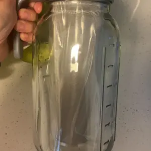 Cold Brew Coffee Maker, 1 Count Glass Mason Jar Pitcher with Handle & Lid, Ice Tea & Coffee & Milk Storage Container