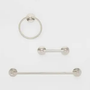 3pc Bath Hardware Set Brushed Nickel - Threshold