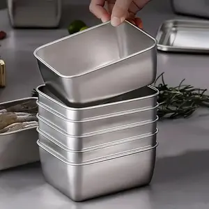 6-Piece 304 Stainless Steel Food Containers with Leak-Proof Lids - Reusable, Stackable Snack and Meal Prep Containers, Square Shape, Hand Wash Safe for Office, School, Home, Meal Prep Containers | Square Containers | Durable Food Containers, Food Storage