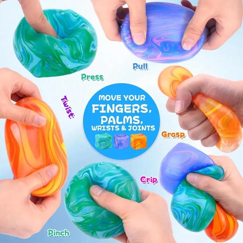 Rotating Squeeze Cube Sensory Toy, Soft Tpr Stress-ReliefFidget Cube for Adults, Squishies, Helps Anxiety, Adhd &Autism, Fine Motor Skills