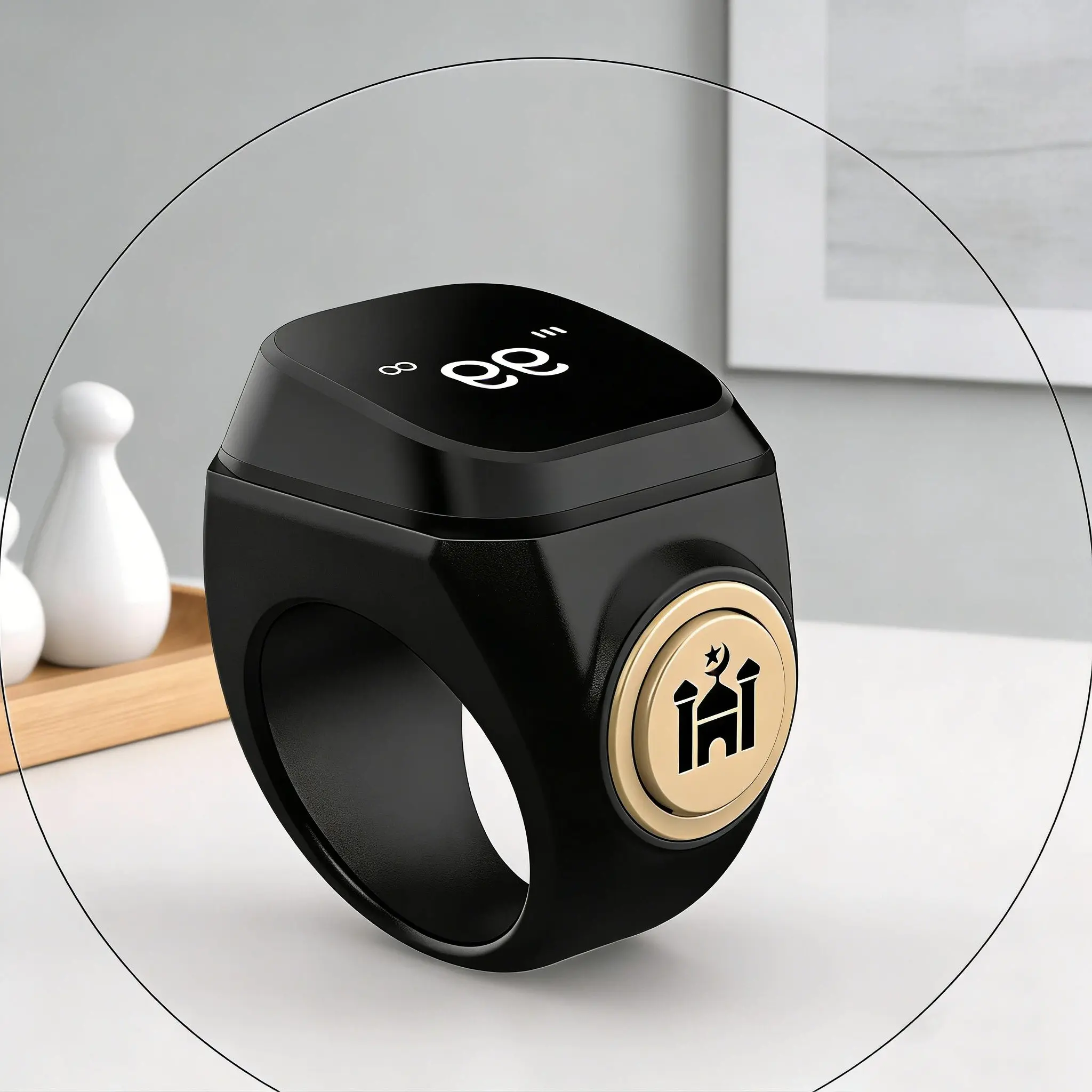 Muslim Zikr Prayer Counter, Islamic, Daily, For Muslim, 33/99 Dhikr Vibration Reminder, APP Sync, Waterproof Design, Long Battery Life, Smart Electronic Beads