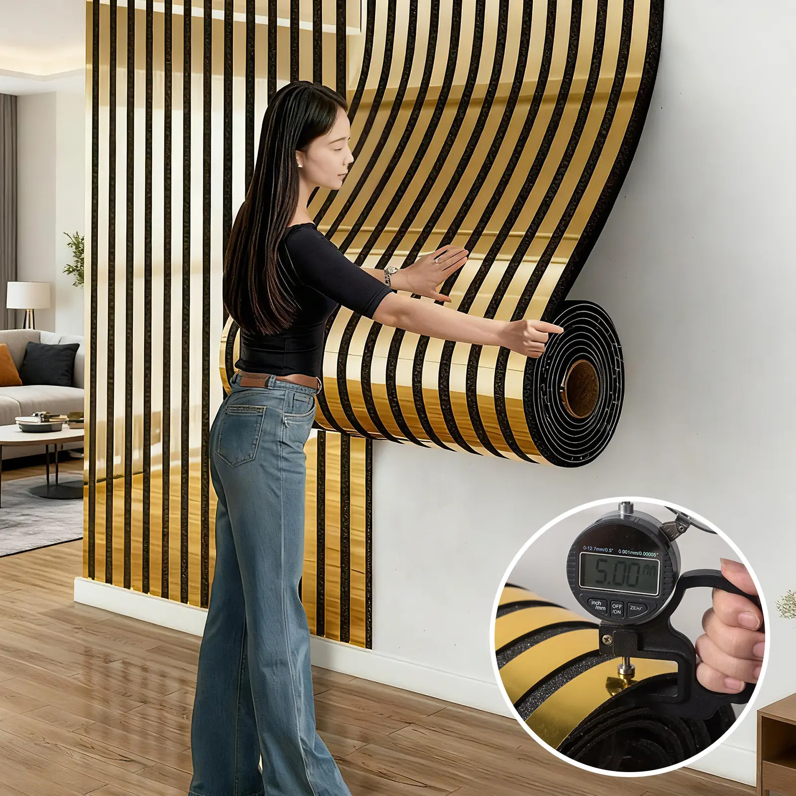 Thickened Retro 3D Framed Grooved Self-Adhesive, Decorative Wallpaper Roll with a Glossy Metallic Surface, Vintage Peel and Stick, Removable, Waterproof, Peel And Stick Wallpaper For Bathroom, Ideal for home decor