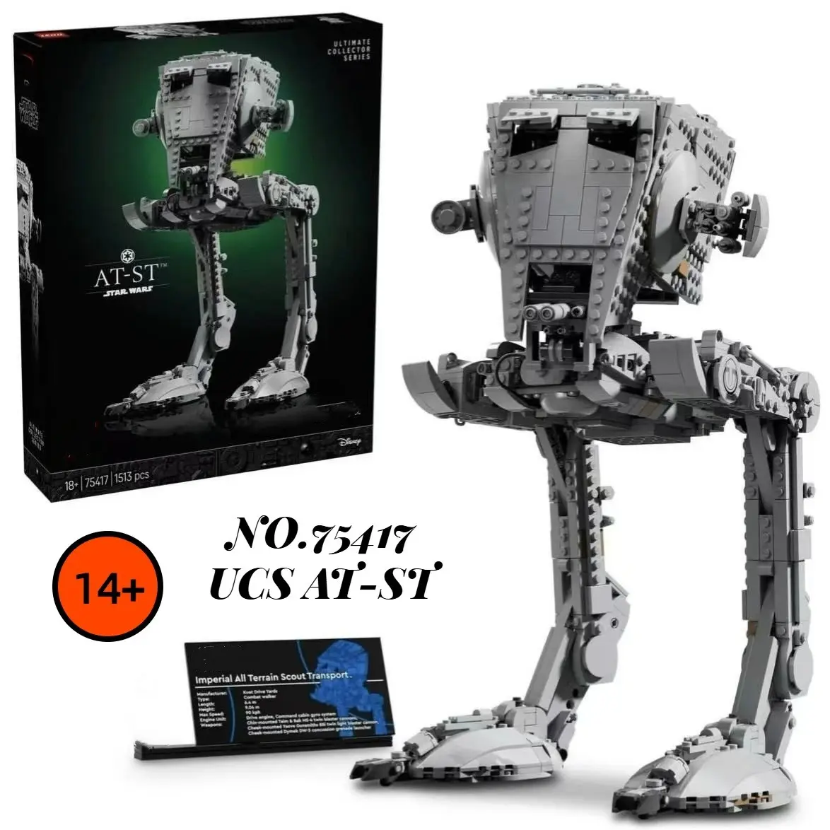 2026 New Fit Compatible 75417 Star  Ucs At-St Model Building Blocks Set Model Kits, Buildable Blocks Kit, Building Block Sets, Kids Adult Boy Toy, Birthday Christmas Gift