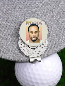 Golf Hat Clip, Letter & Person Pattern Golf Metal Magnetic Ball Marker, Fashion Accessories for Men & Women, Trendy All-match & Exquisite Golf Hat Clip for Birthday Gift, Mother's Day Gift, Golf Accessory