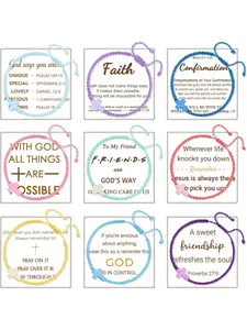 9Pcs Friendship Cross Bracelets for Women Men Christian Religious Jesus Prayer Bracelets Handmade Adjustable String Nylon Rope Braided Matching Bracelet Bulk Easter Basket Stuffers Christmas Gifts